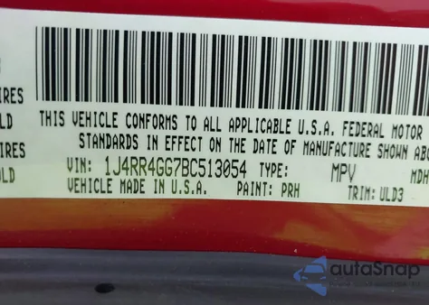 2011 Jeep Grand Cherokee Laredo z USA, uszkodzony, nr VIN 1J4RR4GG7BC513054